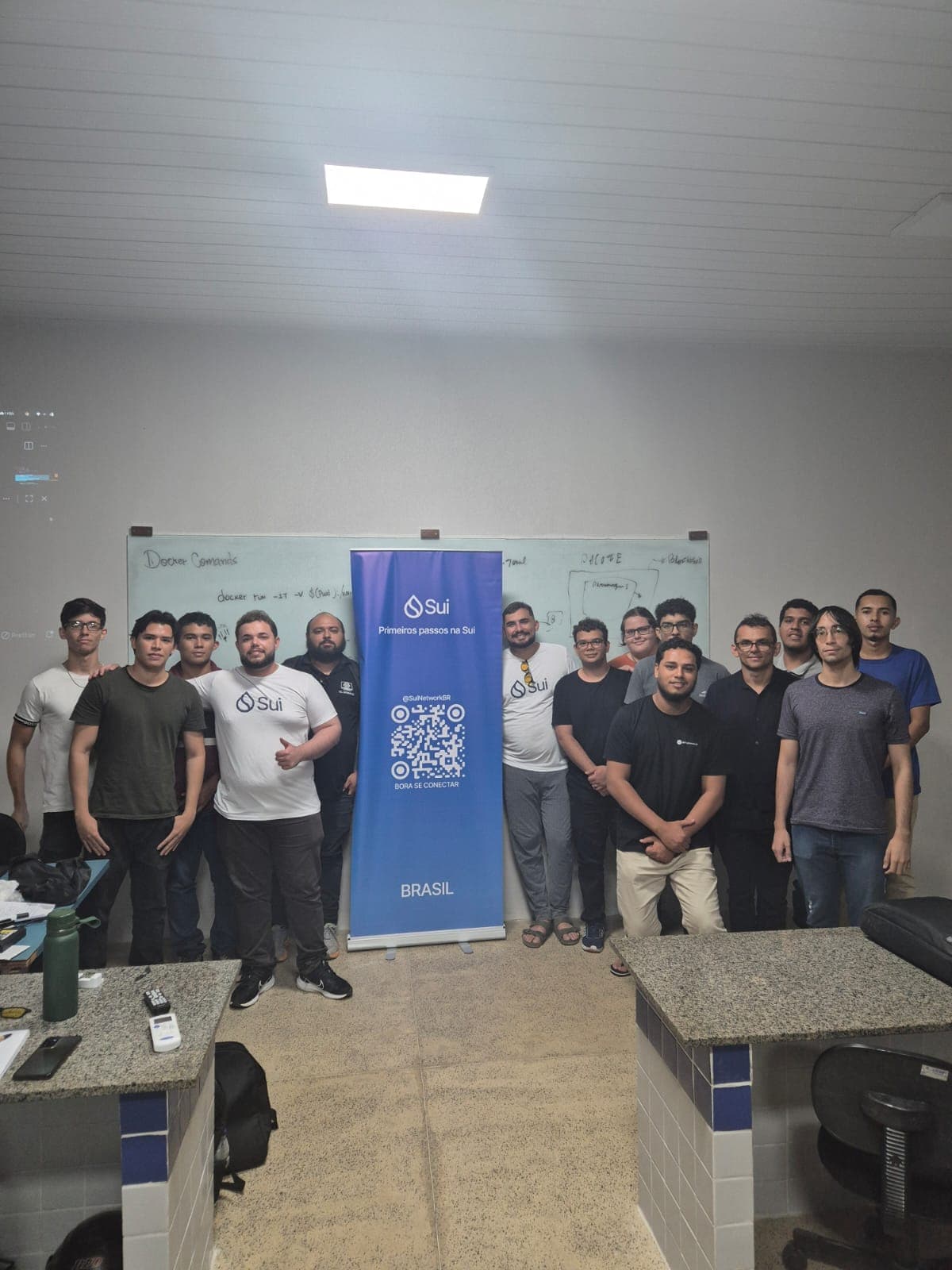 Turma reunida ao final do Sui Primeiros Passos em Parnaíba, Piauí